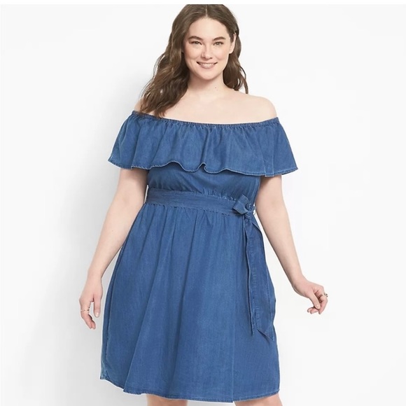 Lane Bryant Chambray Jean Dress - Picture 6 of 7